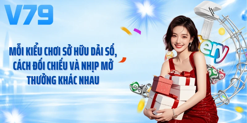Mỗi kiểu chơi sở hữu dải số, cách đối chiếu và nhịp mở thưởng khác nhau